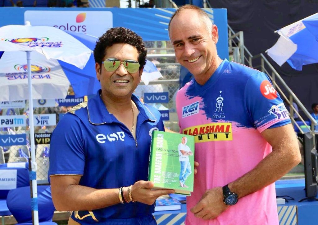 Paddy Upton with Indian cricket legend Sachin Tendulkar.