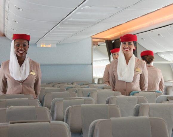 Three Emirates flight crew members have served for over 30 years. Image: Arnold Pinto/menewes247