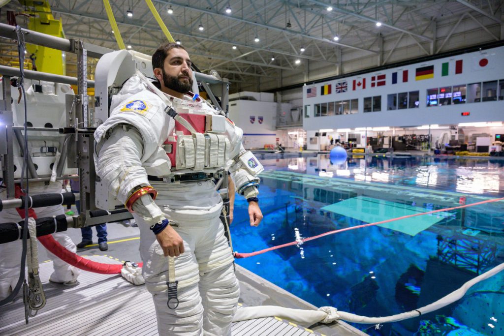 Mohammad Al Mulla at NASA's NBL facility. Image: MBRSC