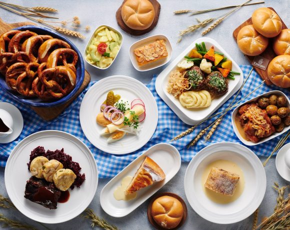 Emirates’s Oktoberfest 2023 menu on select flights and airport lounges. Image: Emirates