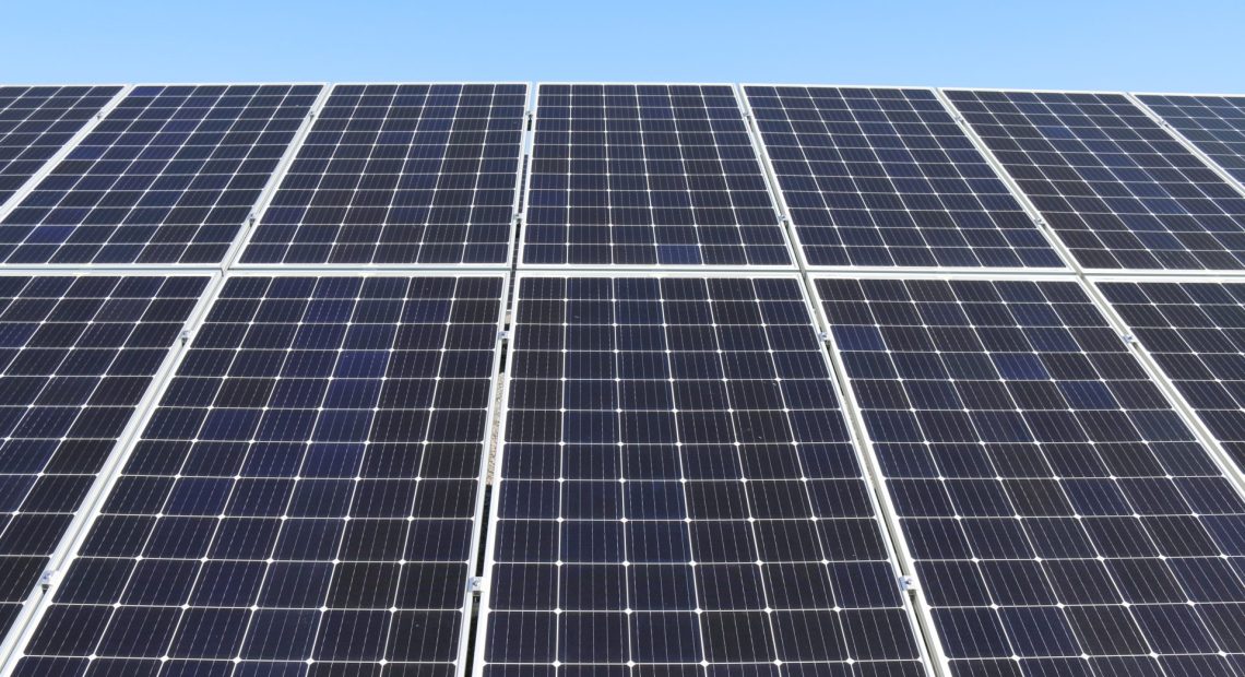 A row of solar panels. Image: Michael Wilson